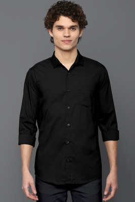 JessNX Men Solid Casual Black Shirt