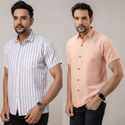 Auzanoor Collection Men Solid Casual Multicolor Shirt(Pack of 2)