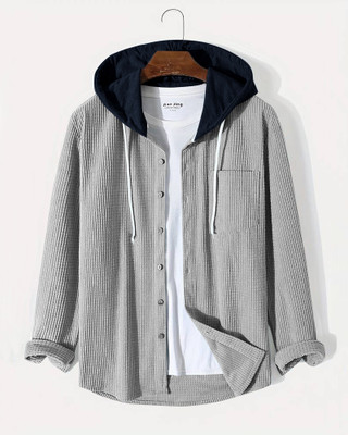 EyeBogler Men Solid Casual Grey Shirt