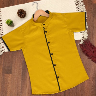 ZOONIC Boys Solid Casual Yellow Shirt