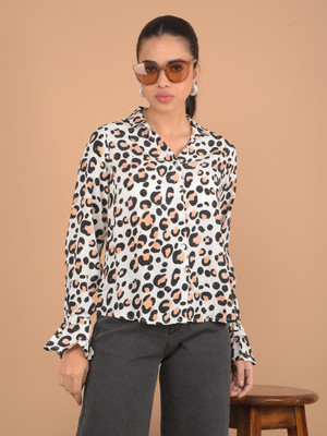 CRIMSOUNE CLUB Women Printed Casual Pink Shirt