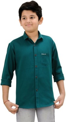 PA'GEANT Boys Solid Casual Green Shirt