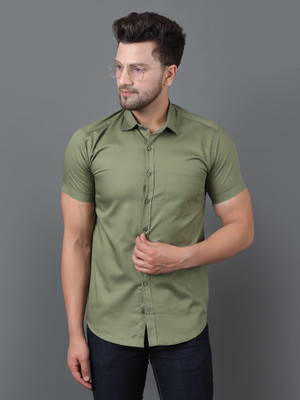 Lumad Men Solid Casual Green Shirt
