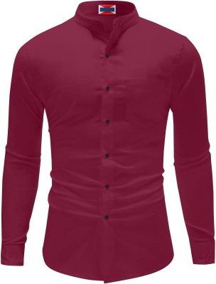 Cameron Men Solid Casual Maroon Shirt