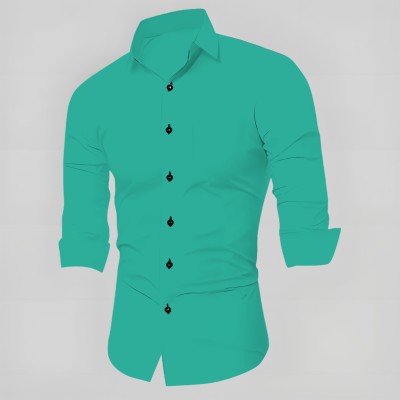 Vuon fab Men Solid Casual Green Shirt