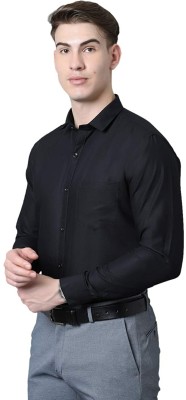 dd fashion Men Solid Formal Black Shirt