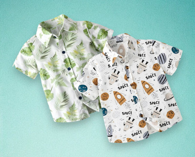 DHEER FASHION Boys Printed Casual Multicolor Shirt