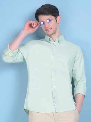 CRIMSOUNE CLUB Men Solid Casual Light Green Shirt