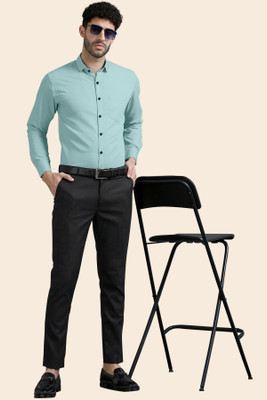ZUNIYA COLLECTION Men Solid Casual Green Shirt