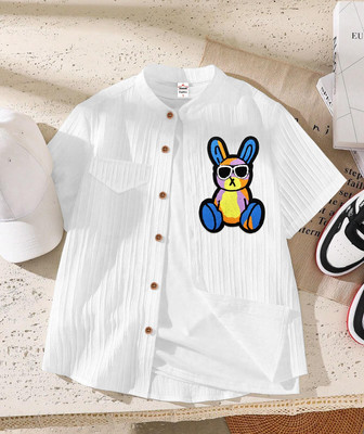 Solersun Boys Self Design Casual White Shirt