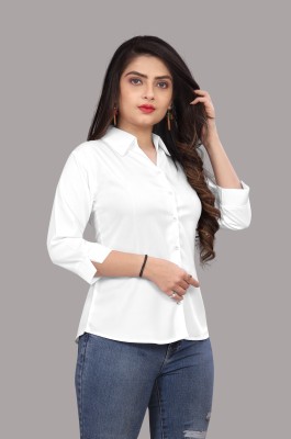 FASHIONYOURSTYLE Formal Solid Women White Top