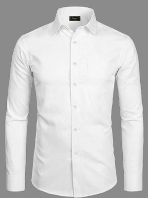 HOC Men Solid Casual White Shirt