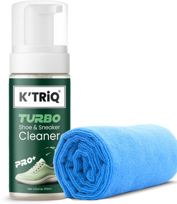 K'TRiQ Shoe Cleaner|Shoe Cleaner Foam & Microfiber Cloth| Instant Shine & Deep Cleaning Canvas, Leather, Nubuck, Patent Leather, Sports, Suede, Synthetic Leather, Velour Shoe Cleaner(Green)