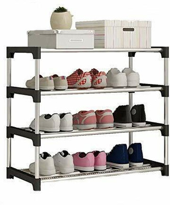 sarmajistore Plastic Shoe Stand(Black, 4 Shelves, DIY(Do-It-Yourself))