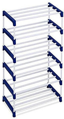 BRANTOX Shoe Rack Stand Plastic Blue 6 Step Plastic Collapsible Shoe Stand(Blue, 6 Shelves, DIY(Do-It-Yourself))