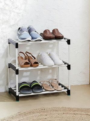 sarmajistore Fit High Boots Simple stylish design comes in multiple color and size options, Plastic Shoe Stand(Black, 3 Shelves, DIY(Do-It-Yourself))