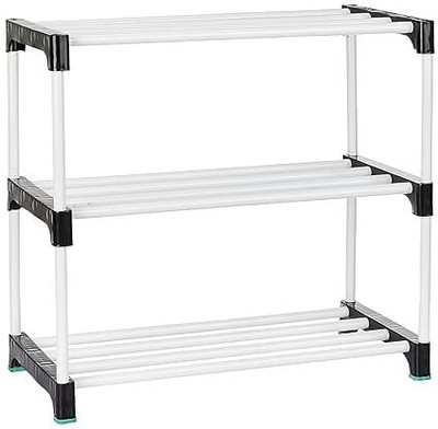 KAISER STORE Plastic Shoe Rack(White, 3 Shelves, DIY(Do-It-Yourself))