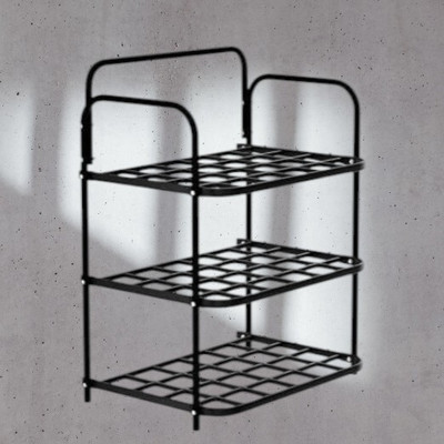 YOGI ENTERPRISE Metal Shoe Stand(BLACK, 3 Shelves, DIY(Do-It-Yourself))