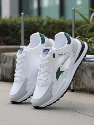 Sender Premium Comfortable Lace Up Sneaker Casual Walking Men Sports Running Shoes Sneakers For Men(White)