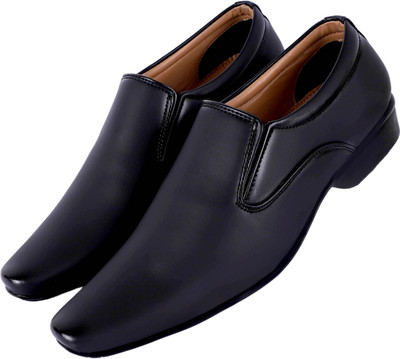 Aaeshu Aaeshu Men's & Boy's Tranding Synthetic Leather Slip-on Black Color Atractive Formal Shoe Uk_9 Slip On For Men(Black , 9)