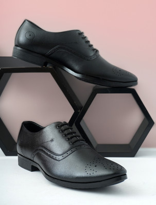 VANETIEN Derby For Men(Black , 8)