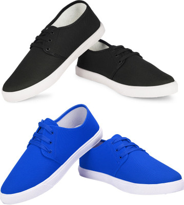 Free Kicks Combo of 2 FK-201 Stylish Sneakers For Men(Black, Blue , 6)