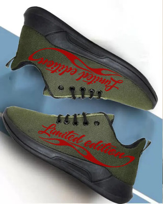 Kenamin SPORTS FOR MEN & KIDS Running Shoes For Men(Olive, Red , 9)