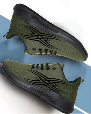 KANEGGYE RUNNING SPORTS SHOES FOR MEN & KIDS Running Shoes For Men(Olive, Black , 6)