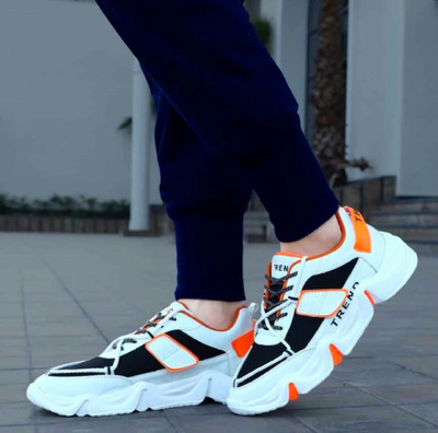 EZDEZARIO Sneakers For Men(Orange , 10)
