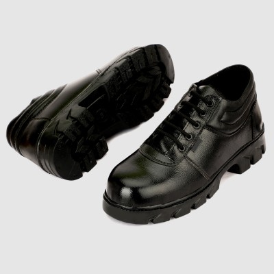BTOM Lightweight Faux Leather Police and Oxford Police Shoes for Men Boots For Men Boots For Men(Black)