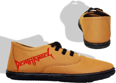 Kenamin Stylish Casual Shoes for Men and kids Casuals For Men(Tan, Red , 6)