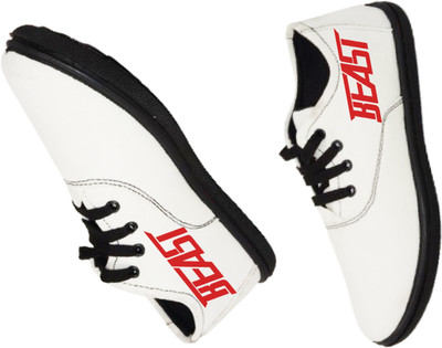 Kenamin Stylish Casual Shoes for Men and kids Casuals For Men(White, Red , 6)