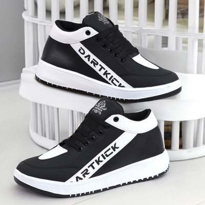 CROWN Men's Trendy DARTKICK Sneakers – Sporty Everyday Wear Sneakers For Men(Black , 10)