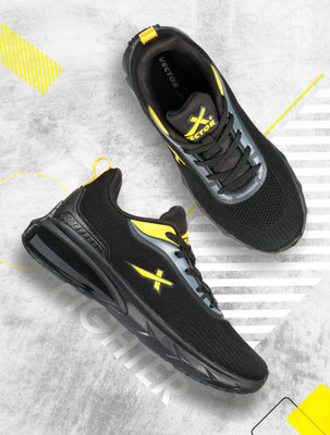 VECTOR X Fighter Mesh Upper | EVA sole Comfortable Cushioning for Jogging, Casual & Gym Training & Gym Shoes For Men(Black , 10)
