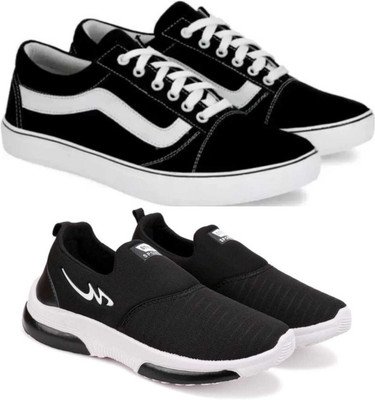 Sonolite Combo Pack Of 2 Sneakers For Men(Black , 7)