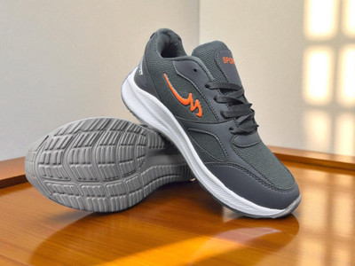 house of common HC- Newsole Modern Sneakers For Men(Grey, Orange , 10)