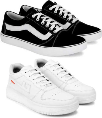 Ketolite Combo Pack of 2 Sneakers For Men(Black, White , 7)