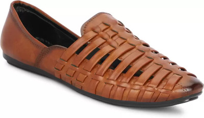 Empeno Stylish/ Party wear & Ethnic Nagra Juttis & Casual Loafers Mojaris For Men(Tan , 6)