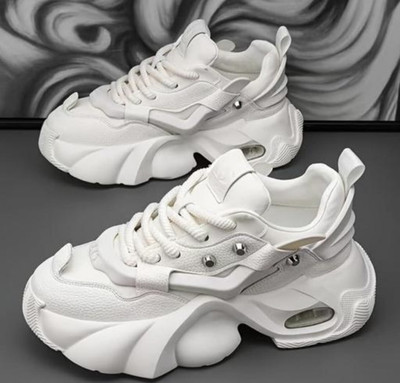 RisingFox Ultralightweight Premium Trendy Outdoor Shoes For Men Sneakers Sneakers For Men(White , 6)