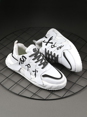 K' Footlance Boys Lace Running Shoes(White, 16 Years & Above)