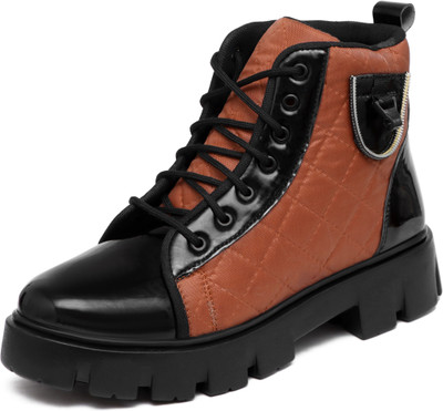 Rising Wolf Synthetic Leather Lightweight Boot for Daily Use | Mild Waterproof Protection Boots For Men(Tan , 8)