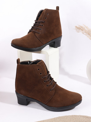 THE ALL WAY Elegant Women Ankle Length Footwear Boots For Women(Brown , 7)