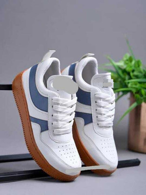 TREADLY Daily Wear Casual Sports Shoe Sneakers For Women(White, Blue , 7)
