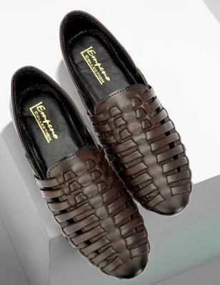 Faxian Stylish/ Trendy & Ethnic Nagra Mojaris For Men(Brown , 8)