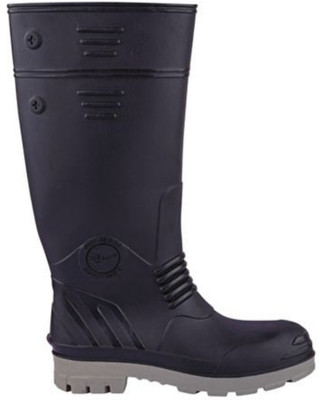 gumboots Steel Toe Rubber Safety Shoe(Black, S5, Size 10)