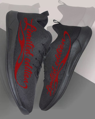 KANEGGYE Running Shoes For Men(Black, Red , 5)