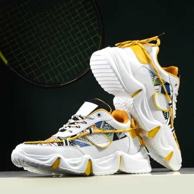 Sender Premium Comfortable Lace Up Sneaker Casual Walking Men Sports Running Shoes Sneakers For Men(Yellow , 6)