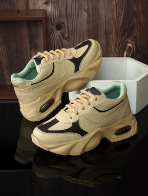 HUDAZI Sneakers For Women(Tan , 7)