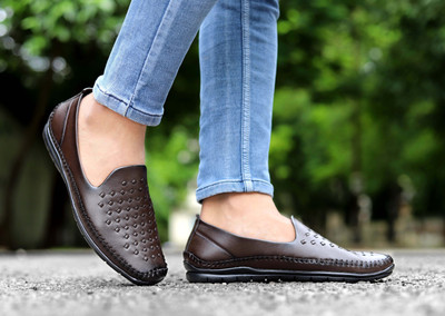 aadi Lightweight|Comfort|Summer|Trendy Loafers For Men(Brown , 9)