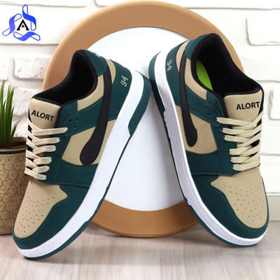 ALORT STYLISH SPORTS RUNNING AND GYM AND TRANNING SHOES Sneakers For Men(Olive , 9)